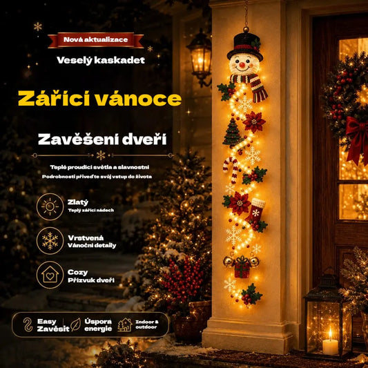 🎄🎅🎃Poslední den! 🎅Užijte si 50% slevu na osvětlené vánoční dekorace na dveře!