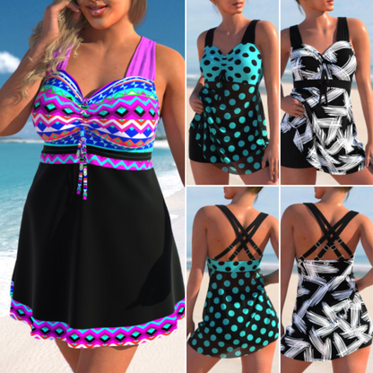 🩱🏖️【50% kedvezmény 😍】【S-4XL】🌴 2026 új, nagy méretű női mintás fürdőruha, gyorsan száradó és légáteresztő