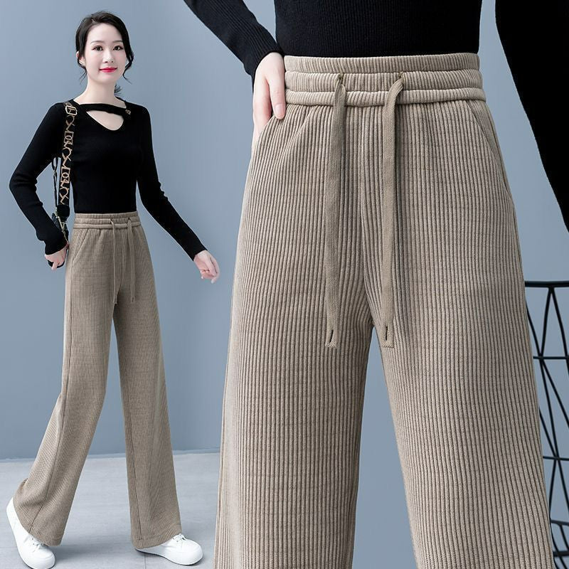 ✨【Ofertas especiales】👖Nuevos pantalones casuales de terciopelo con pierna ancha, muy cómodos de llevar.💖 4139046