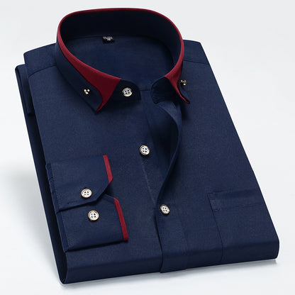 【S-4XL】Nueva camisa de negocios transpirable de moda casual para hombres