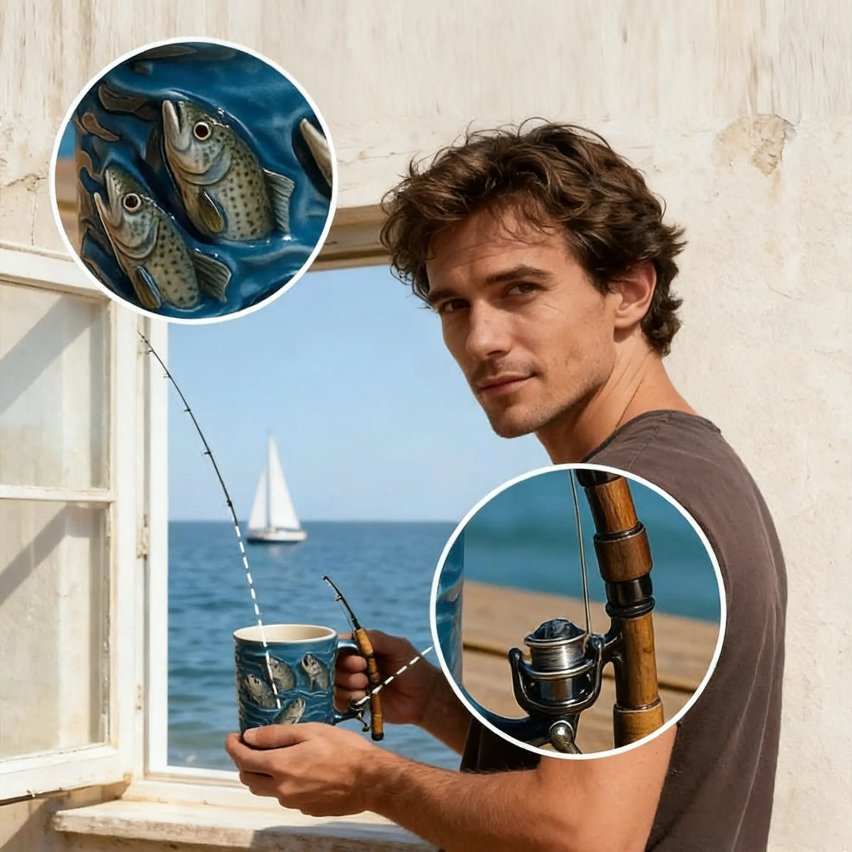 🎣☕ Nový hrnek s motivem rybaření – kreativní hrnek navržený speciálně pro milovníky rybaření.