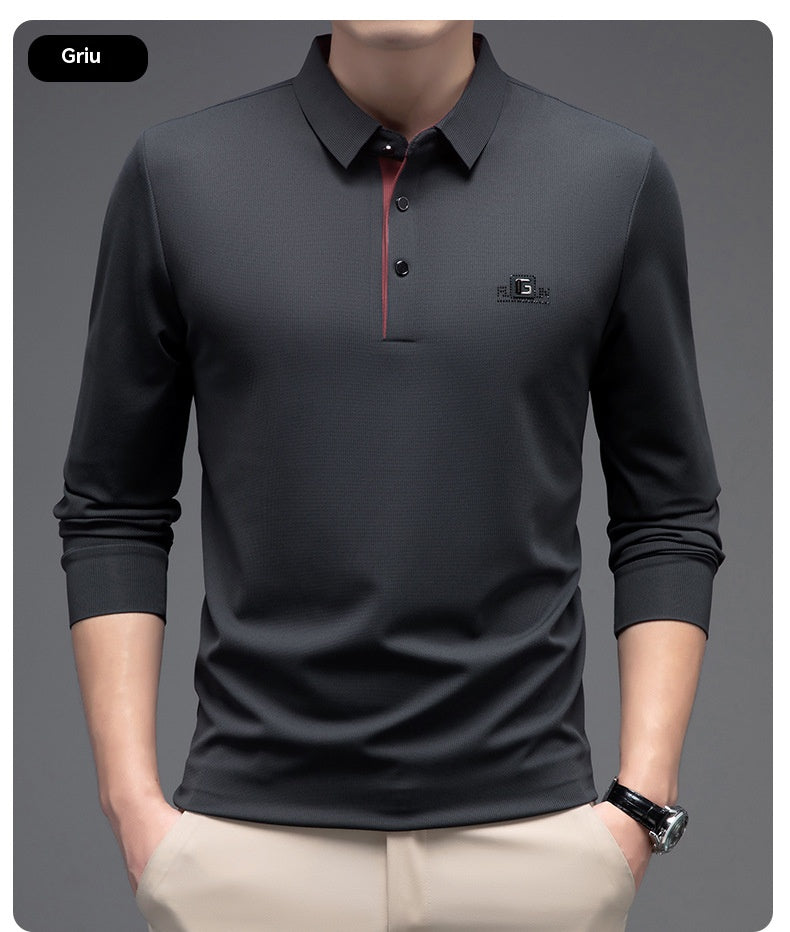 🔥👔【M-4XL】2025 Nowa męska biznesowa, swobodna koszula polo, wygodna i miękka 💖-4159342