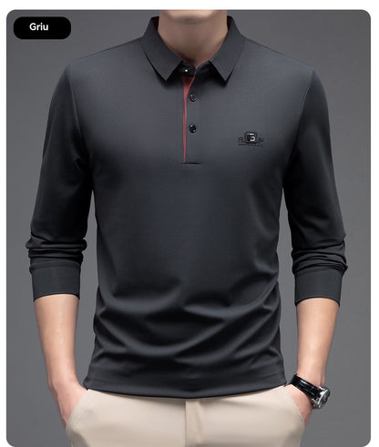 🔥👔【M-4XL】2025 Nowa męska biznesowa, swobodna koszula polo, wygodna i miękka 💖-4159342