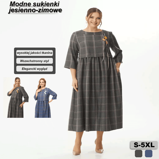 💖💖【S-5XL】🍁🍂Wysokiej jakości stylowa sukienka w nowym stylu na jesień i zimę 3846770
