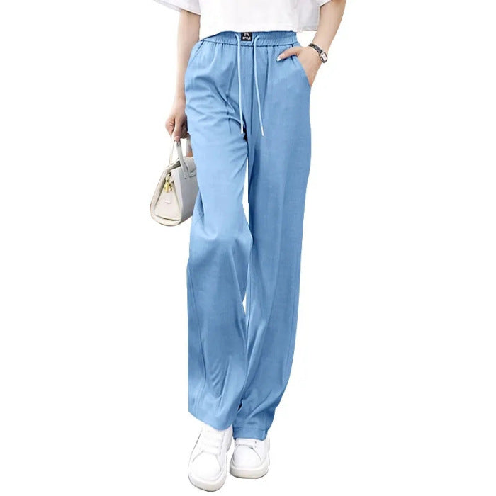 【🔥Nowy model, który jest gorąco sprzedawany】❤️【S-3XL】 Dżinsy z wysokim stanem i szerokimi nogawkami typu Ice Silk-3942010