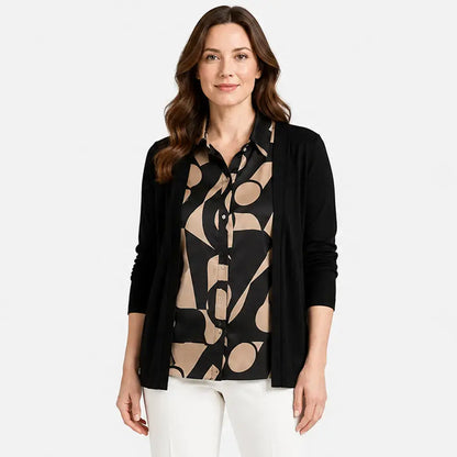 ⏳ Poslední den – sleva 50 % 👚【M–4XL】Dámská dvoudílná košile s vrstveným vzhledem – dlouhý rukáv, zeštíhlující střih, ležérní podzimní top