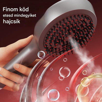 💆‍♀️ 2 az 1-ben: rezgő masszírozó + permetezős hajkefe! 🪄 Nyugtatja a fejbőrt, ápolja a hajat – otthoni spa élmény ✨