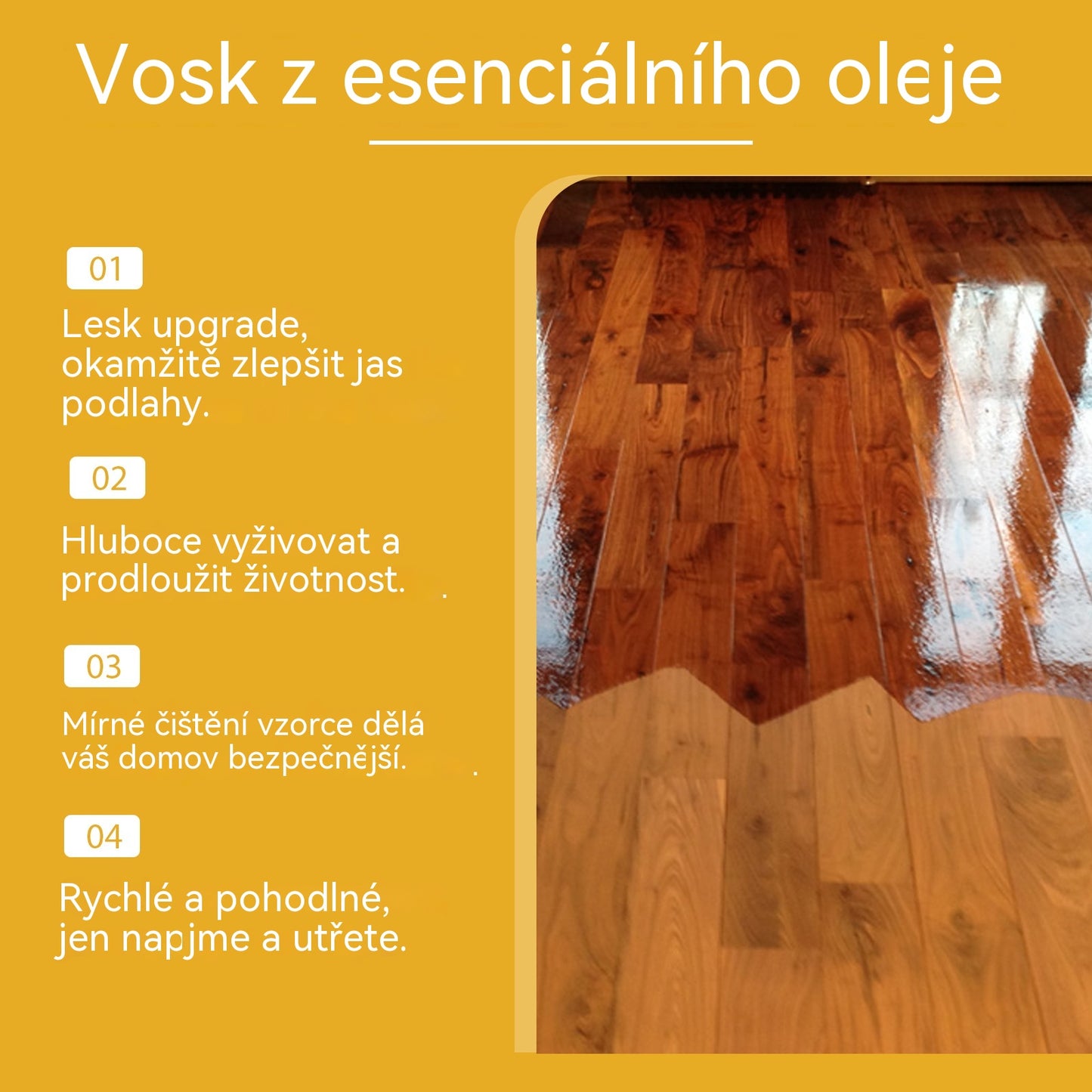 Lešticí sprej na dřevo s včelím voskem 120 ml (včetně houbičky a hadříku) pro péči o nábytek, prevenci praskání a ochranu laku.