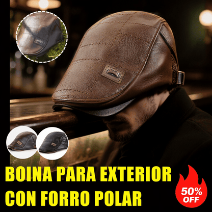 🧢【Compra 1 y obten 1 gratis】🔥 Boina de cuero vintage de primera calidad-4125332