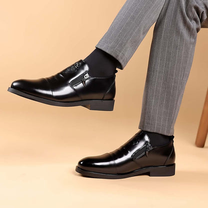 💥👞【Nový produkt】🔥【39-48】Pánské kožené boty s potiskem lva - elegantní, módní, dokonale ukazující váš jedinečný styl-4177411