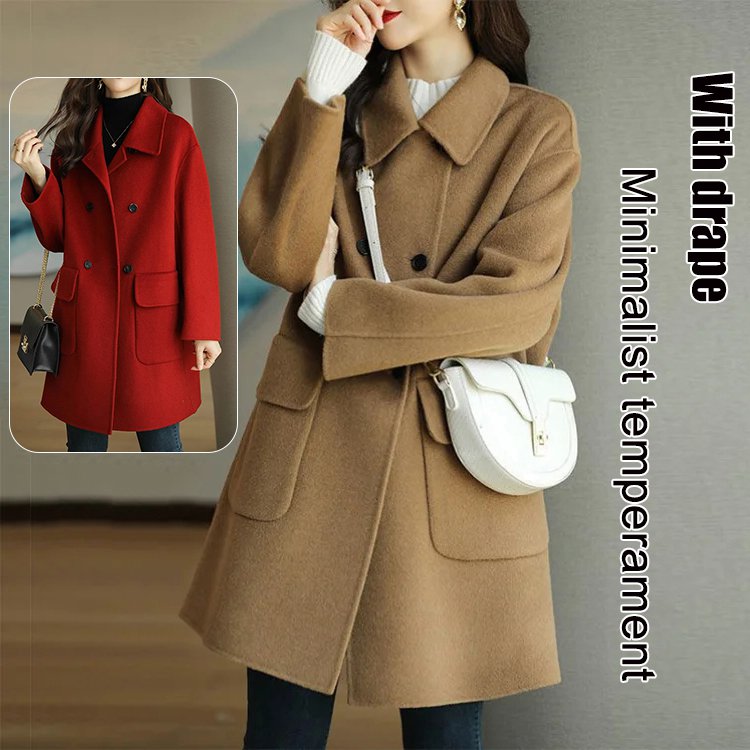 🌈【M-2XL】🩰 új őszi-téli, kiváló minőségű, dupla kasmír kabát – több évszakra alkalmas-4152085