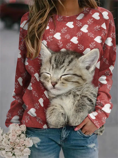 Ženska majica s dugim rukavima i okruglom kragnom-4160246