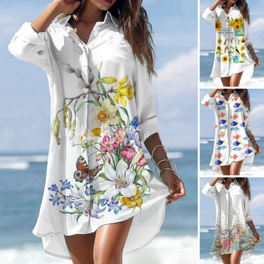 🌻【S-3XL】🌻 Sukienka z modnym nadrukiem na wiosnę i lato