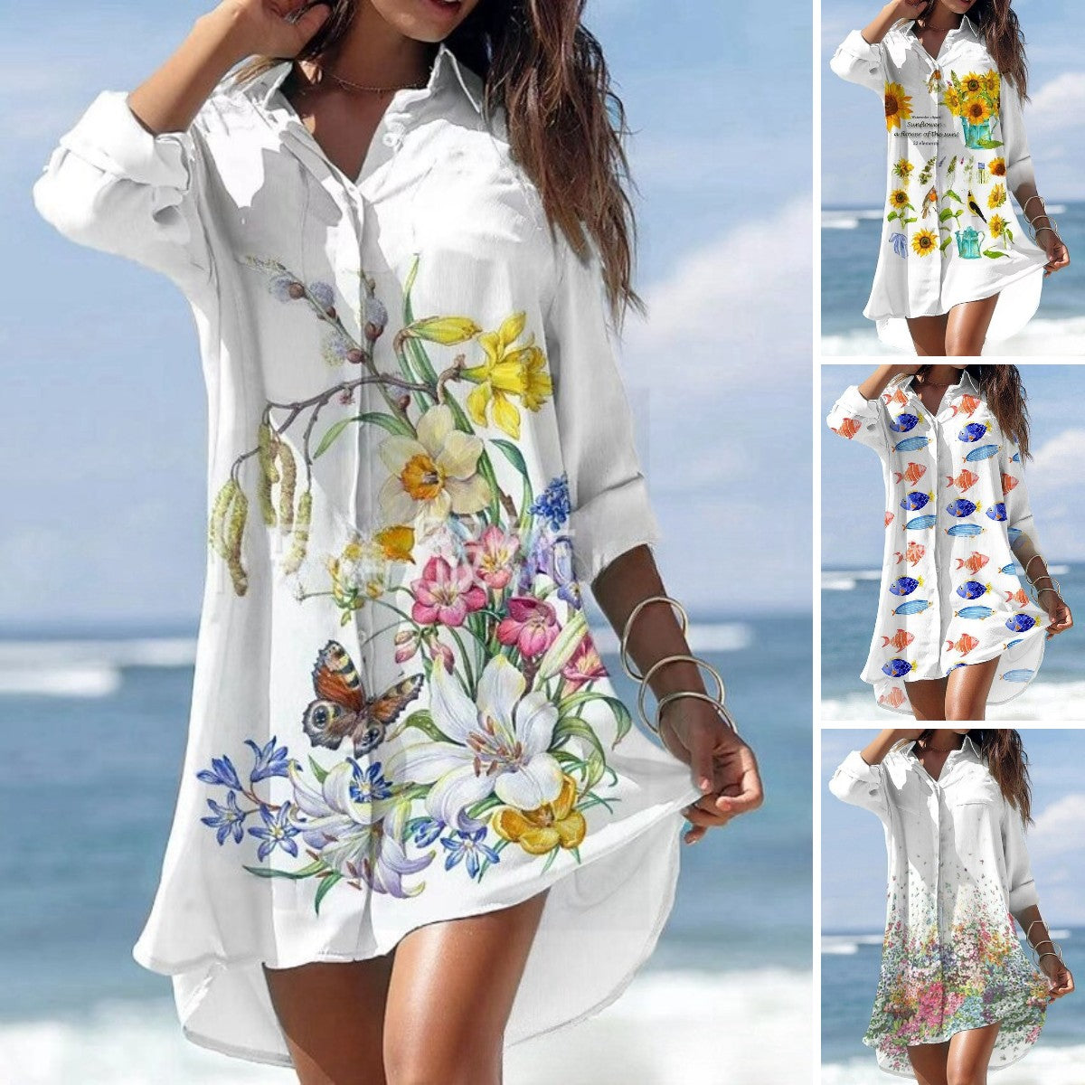 🌻【S-3XL】🌻 Sukienka z modnym nadrukiem na wiosnę i lato