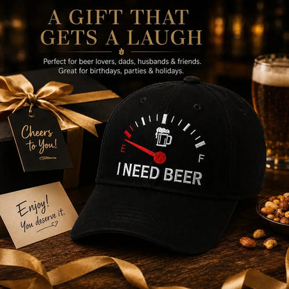 ⏳ Poslední den – sleva 50 % - 🍺 Vyšívaná šiltovka „POTREBUJEM PIVO“ – Unisex pamätná šiltovka 🧢