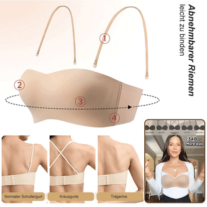 【🔥 Kup 2, a 1 otrzymasz gratis】👙【3/6  sztuki】 Letni, niewidoczny, antypoślizgowy biustonosz bez ramiączek o cienkim przekroju seksowna bielizna push-up-4073020