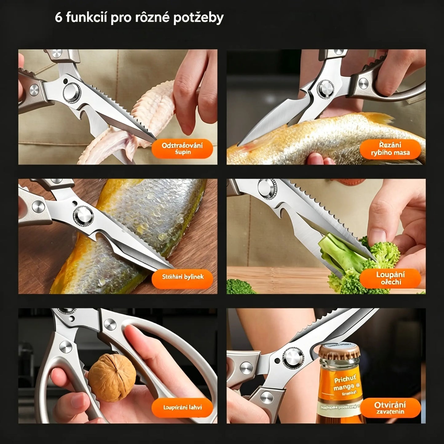 🔥Nové vylepšení🍖 Multifunkční, vysoce výkonné kuchyňské nůžky ✂️👨‍🍳