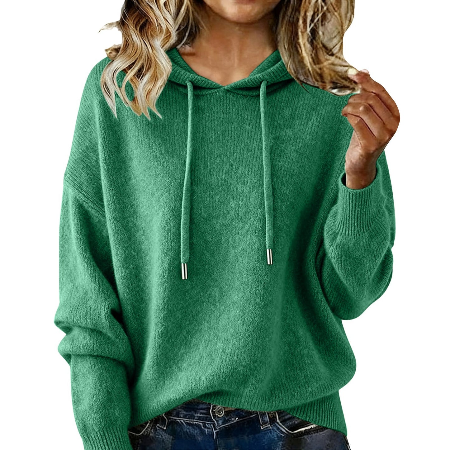 Nuevo jersey de mujer con capucha y cordón (S-3XL) 4191647