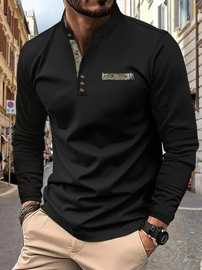 【🔥Specjalna redukcja 50%】【S-3XL】Męskie sportowe koszulki polo z długimi rękawami 4174850