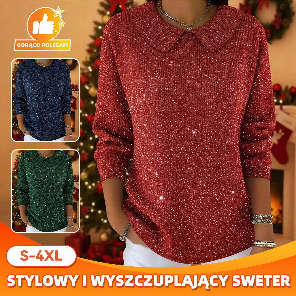 Nowy damski top z kołnierzykiem w jednolitym kolorze, dekoltem w serek, długim rękawem, luźny, swobodny i wygodny-4203538