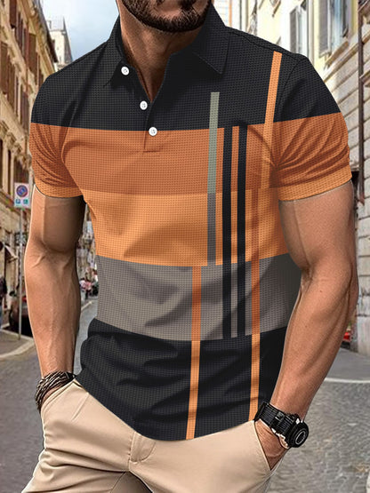 💥Sezónní nabídka 👕Pánské polo tričko s pruhy, krátkým rukávem a límečkem (S-5XL)