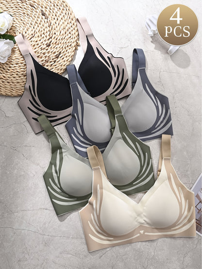 😍【4 balenie】Dámska jednodielna bezdrôtová podprsenka ❤️【40-85 kg】 4151776