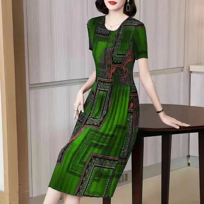 🔥【S-6XL】Šaty ve vintage stylu s tištěným designem a volným, ležérním kulatým výstřihem.