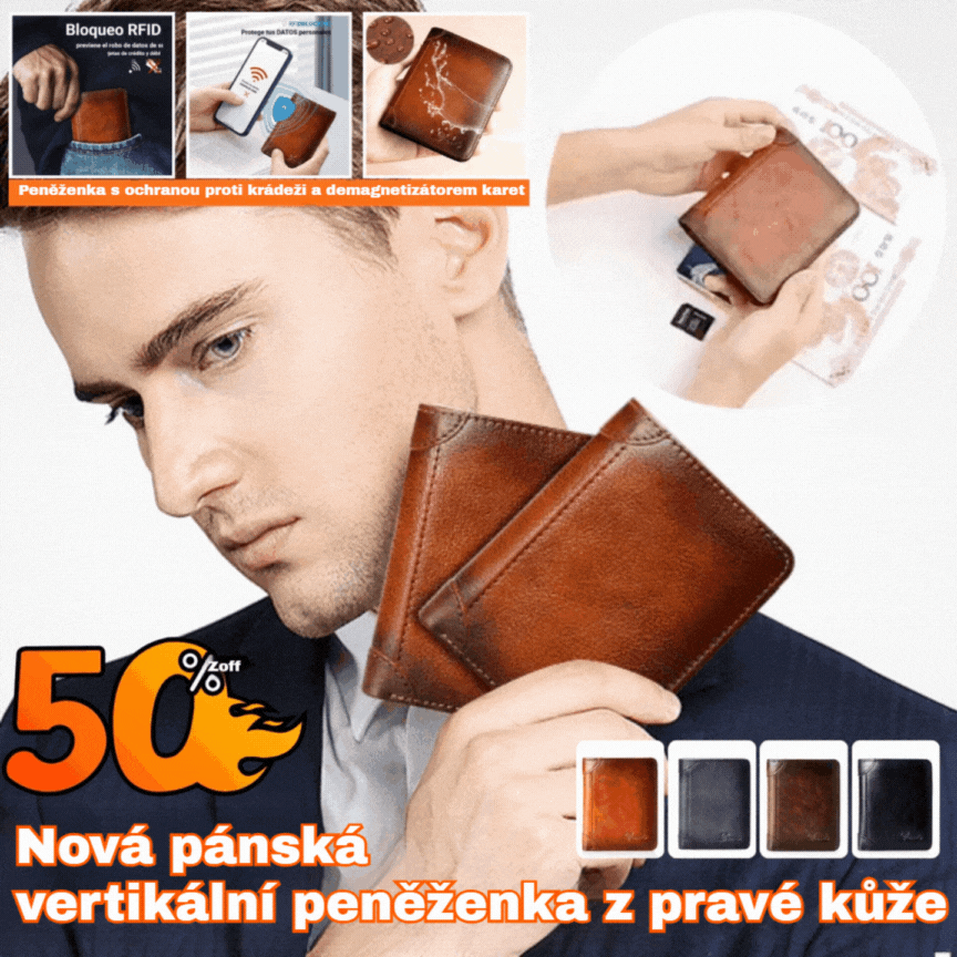 👝✨ Nová pánská peněženka z pravé kůže s ochranou proti krádeži 4200916
