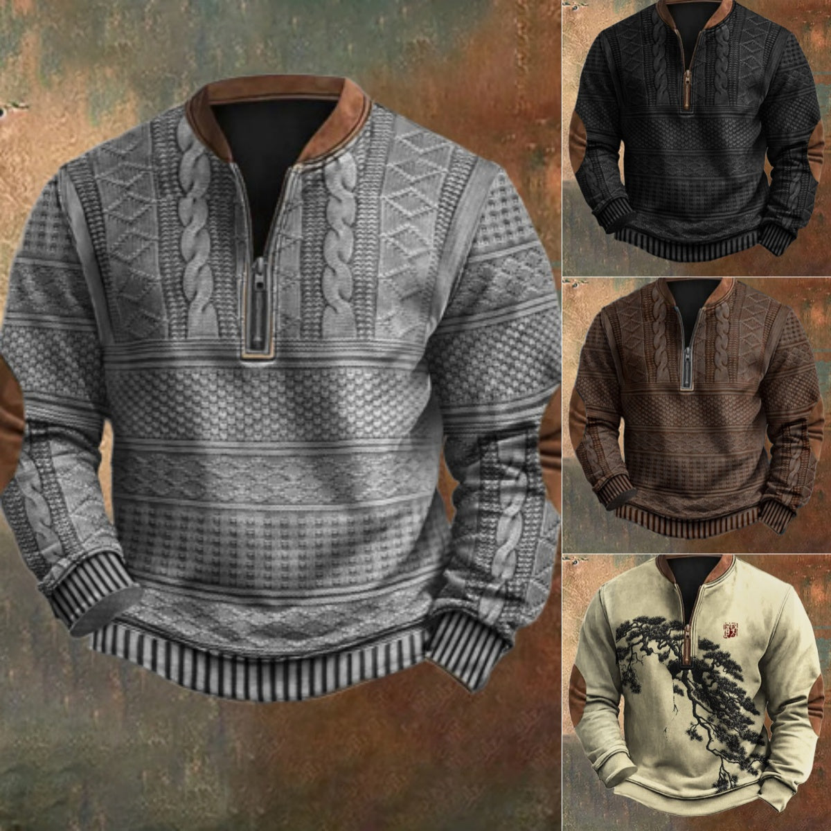 🔥⛄【S-5XL】2024 nowa męska bluza z zamkiem błyskawicznym na jesień i zimę-3798800