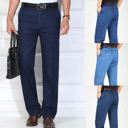 ✨👖【55-110KG】Pánské lehké prodyšné elastické ležérní džíny