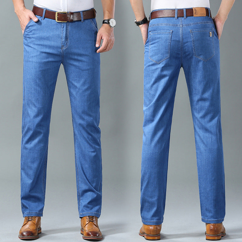 💥【60-110KG】👖  Egyszerű, laza és sokoldalú plus size férfi farmernadrágok