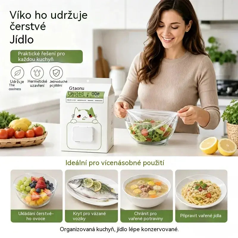 🥗✨ 300 jednorázových víček na potraviny | Flexibilní víčka na talíře, misky a nádoby