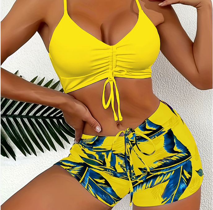 🏊‍👙【Letní novinka】🌴 Elegantní plavky s potiskem ve velkých velikostech 4228983