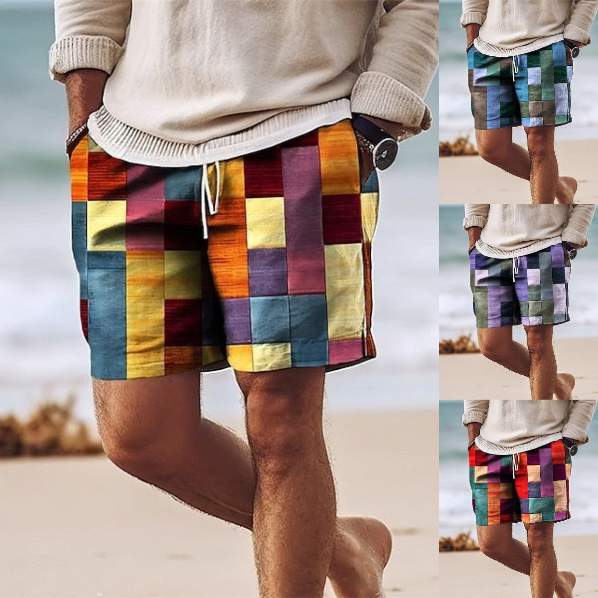 🔥 (S-6XL)【Letní výprodej】Pánské plážové kraťasy - ležérní letní design, široký výběr 🩳 Ideální na dovolenou i každodenní nošení, všestranný kousek! ☀️
