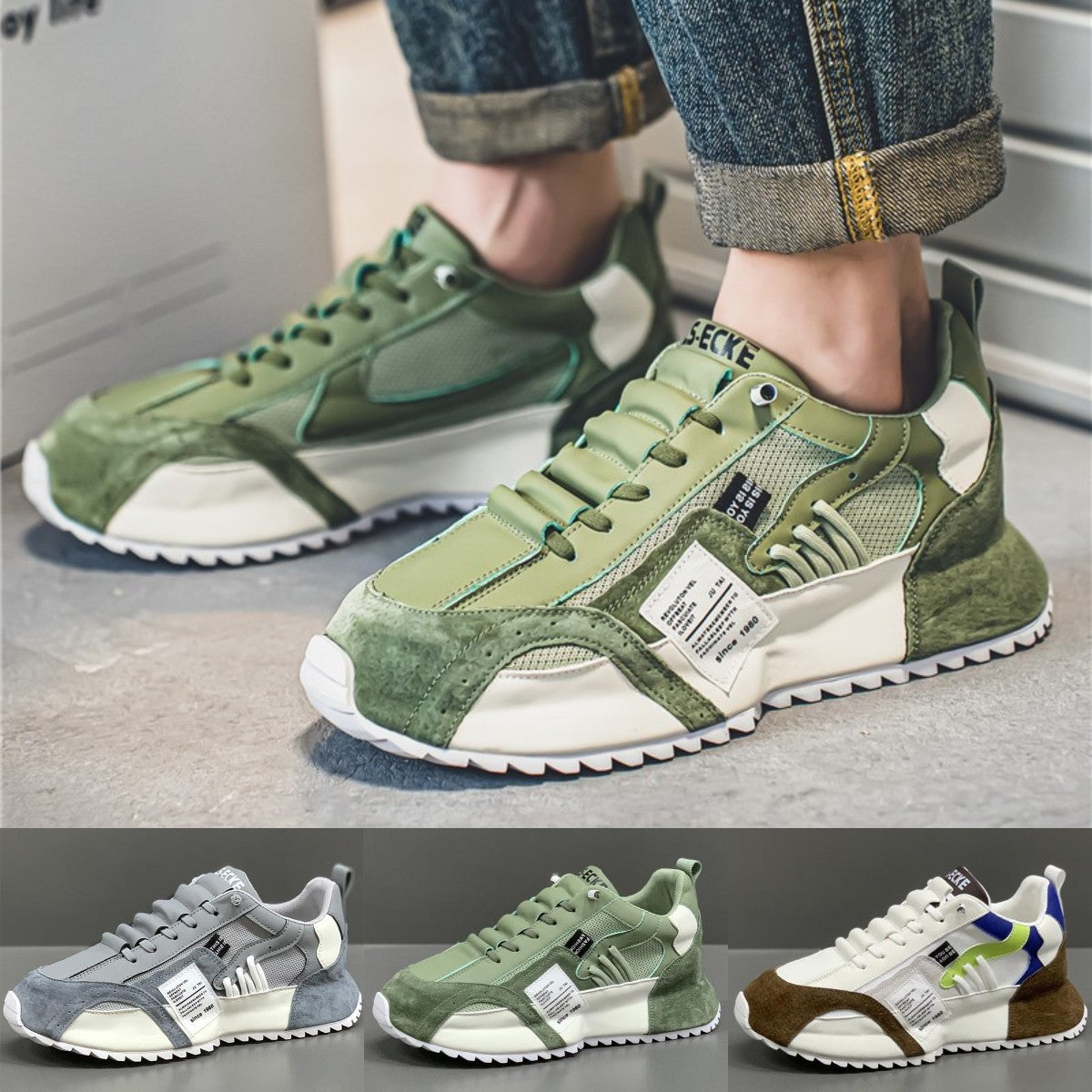 【39-47】Módne kontrastné patchworkové ležérne tenisky-4133635