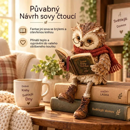 💥⏳ Sleva 50 % po omezenou dobu! 🦉 Rozkošná figurka sovy, která čte