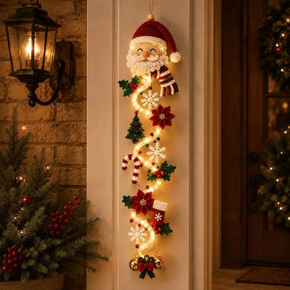 ❄️🎄 Božični okraski za vrata MerryCascade z osvetlitvijo | 6 prazničnih dizajnov, topla svetloba, 3D detajli in navpični dizajn, ki prihrani prostor ✨