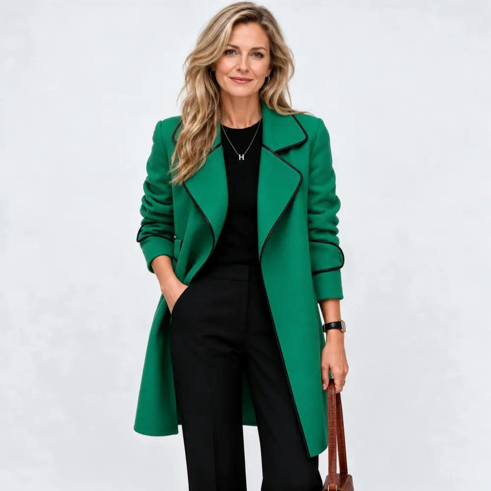 😊👩【50% kedvezmény】【M–4XL】Új, koreai stílusú őszi/téli kabát – Kétoldalas, kasmírhatású, közepes hosszúságú