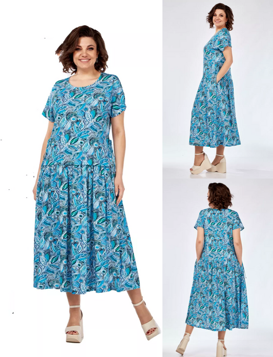🔥🥰【Ograniczona czasowo promocja】👗✨【S-5XL】2025 nowa spódnica damska z wzorem w groszki, wygodna, oddychająca sukienka z kieszeniami