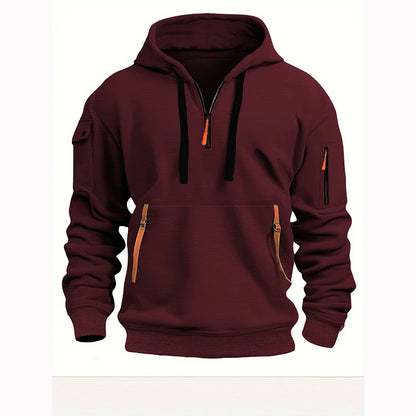【S-5XL】Męska sportowa bluza z kapturem zapinana na zamek i wiele kieszeni 3782245