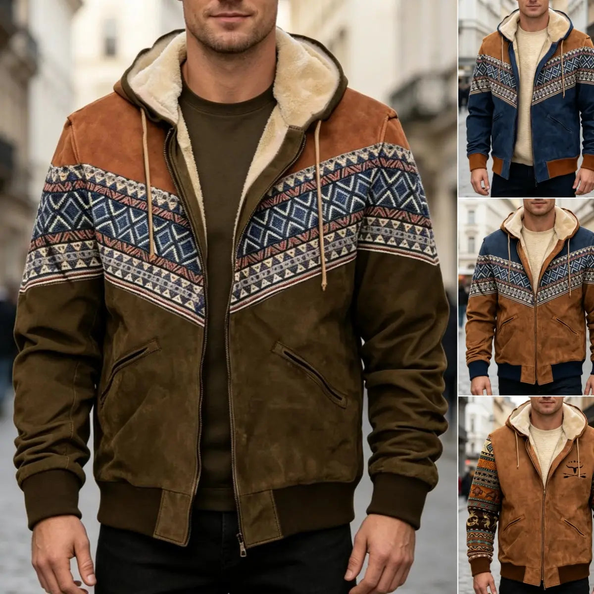 🔥【S–4XL】 Pánská podzimní a zimní volnočasová zateplená bunda z hřejivého vlněného materiálu