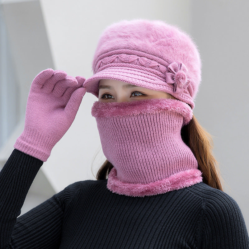 💥 Rabat 49% [czapka + szalik + rękawiczki] Pluszowa czapka w modnym stylu jesienno-zimowym