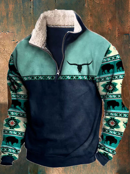 🔥🧥Νέο ανδρικό φθινοπωρινό-χειμερινό πουκάμισο με τρισδιάστατο ρετρό σχέδιο και ζεστή μακριά μανίκια-4127450