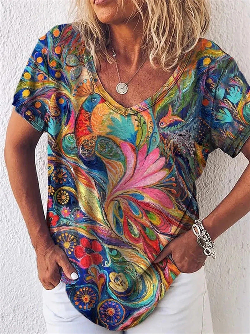 【Sleva 50 %】🔥【S-5XL】🥰Dámská letní košile s výstřihem do V