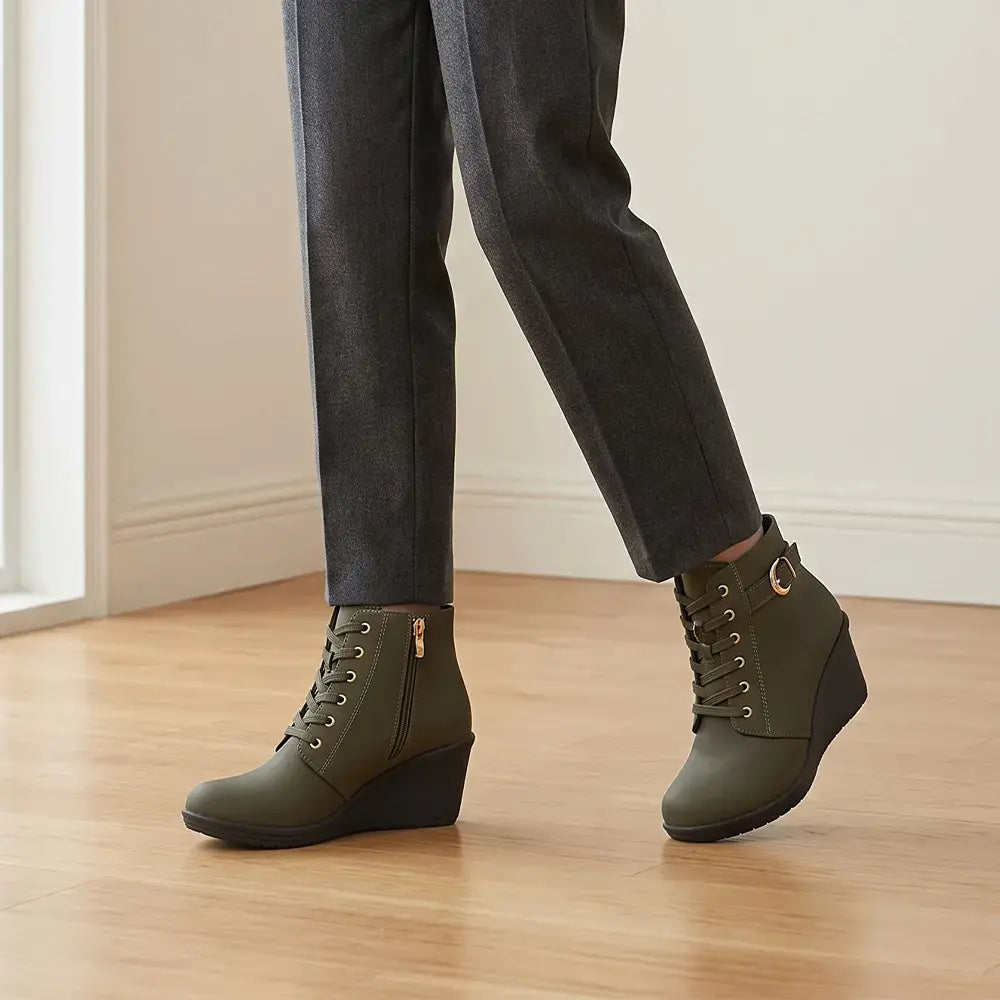 【35-42】👢 Női téli éktalpú bokacsizma – stílusos és stabil választás a hideg napokra