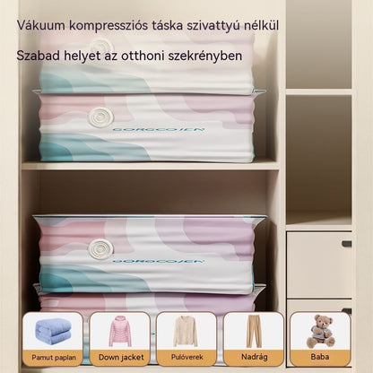 🧳 💨 Nagy, összenyomható vákuumos tárolózsák: Nincs szükség légpumpára, szivárgásmentes, ideális helytakarékosságra a bőröndben és otthon ✈️