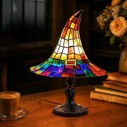 ✨Gotická noční lampa ve tvaru čarodějnického klobouku, retro barevná pryskyřičná dekorace