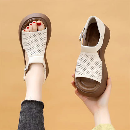 📣【35-40】Modne i uniwersalne damskie sandały typu „rzymka” z cholewką w kształcie ryby i pustą podeszwą-3995054