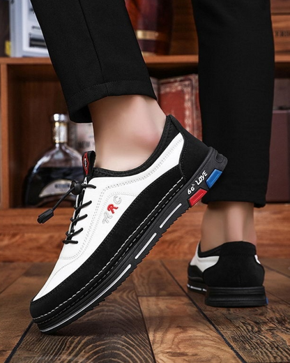 💯🔥【39-48】Los zapatos de negocios casuales para hombre están hechos de cuero impermeable y resistente a las manchas con u na suela suave para un uso cómodo. 4184448