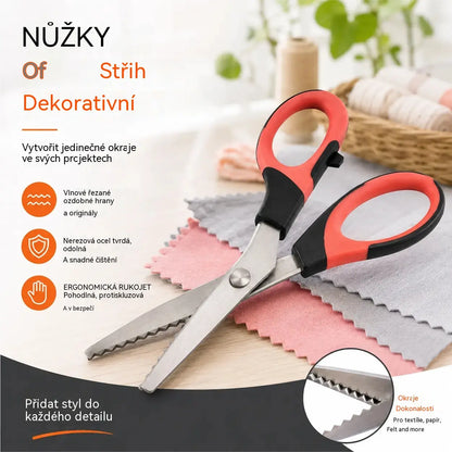 ⏳✂️ Víceúčelové nůžky na stříhání s klikatým ostřím – na látky, papír a řemesla 🧵